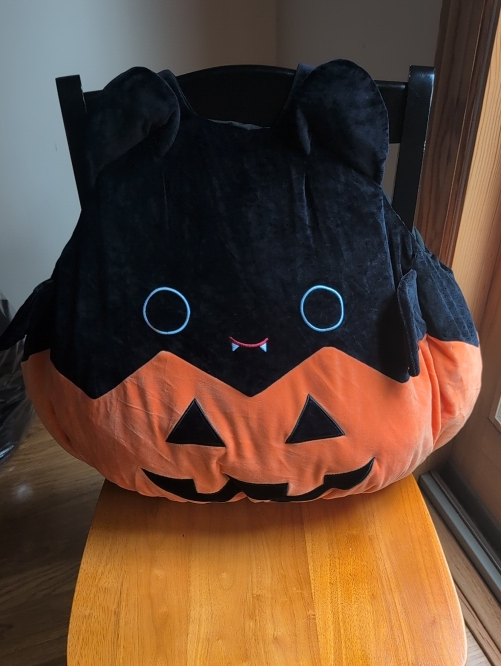 Squishmallows Black and Orange Pumpkin Bat Plush Costume